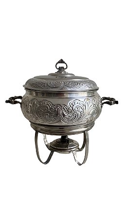 Rechaud Prata Redondo Arabesco