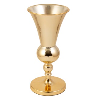 VASO DE METAL CONE DOURADO LUNNE 38CM ALT