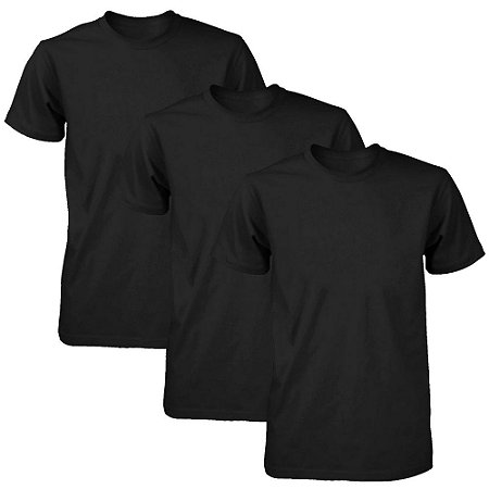 Kit com 3 Camisetas Masculina Dry Fit Part.B Preta