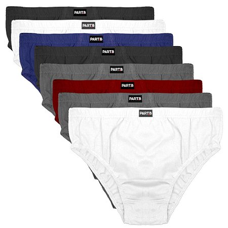 Kit com 8 cuecas Slip Masculina Part.B