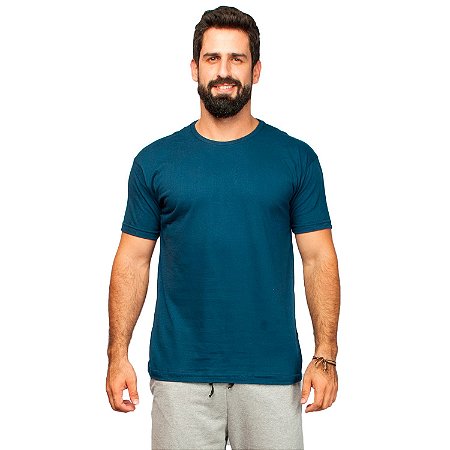 Camiseta Slim Masculina Básica Algodão Part.B Azul