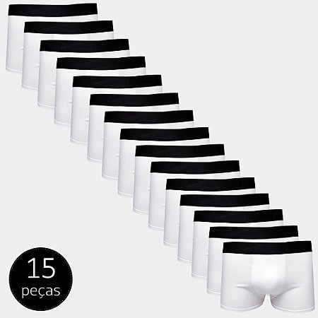 Kit Cueca Part.B Boxer Cotton 15 Peças Branca