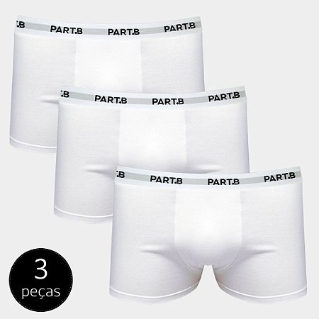 Kit Cueca Boxer Part.B Soft 3 Peças Branco