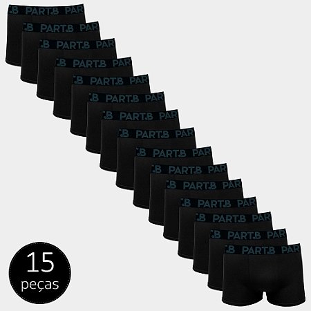 Kit Cueca Boxer Part.B Truck 15 Peças Preto