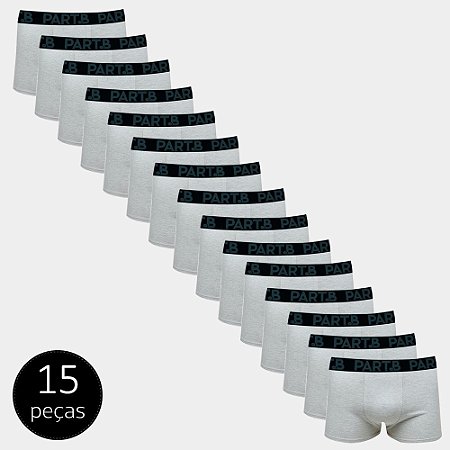 Kit Cueca Boxer Underwear C/ 10 Peças - Preto+Cinza