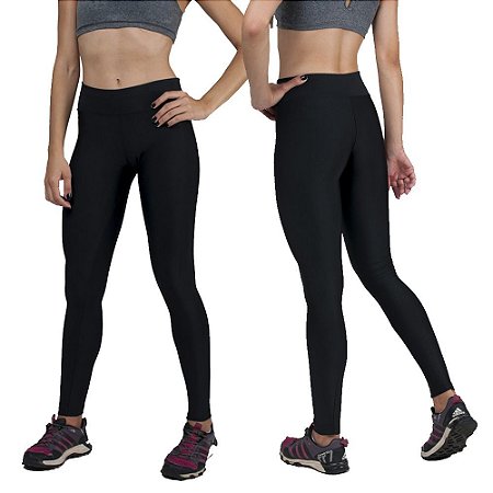 Kit com 2 Calças Legging Básica Suplex Preta