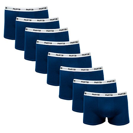 Kit Cueca Boxer Part.B Soft 8 Peças Azul