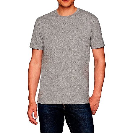 Camiseta Masculina Básica Algodão Premium Modelo Exclusivo Cinza