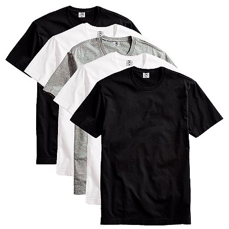 Kit Com 5 Camisetas Masculina Básica Algodão Part.B Premium Colors