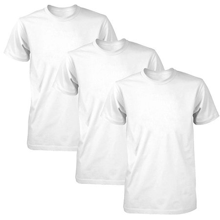 Kit com 3 Camisetas Masculina Dry Fit Part.B Branca