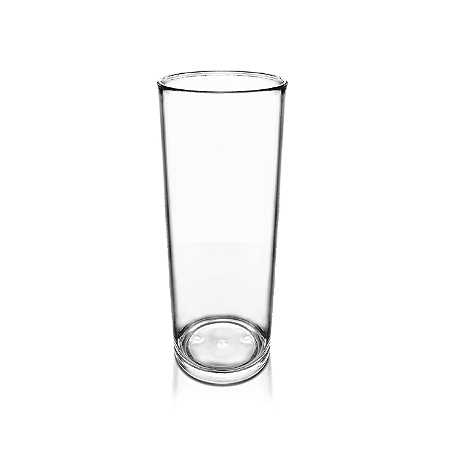 Copo Long Drink 320ml Transparente - Acrilico PS (Consulte opção personalizado)
