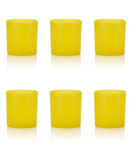 Kit 6 Copos Policarbonato Amarelo 300ml