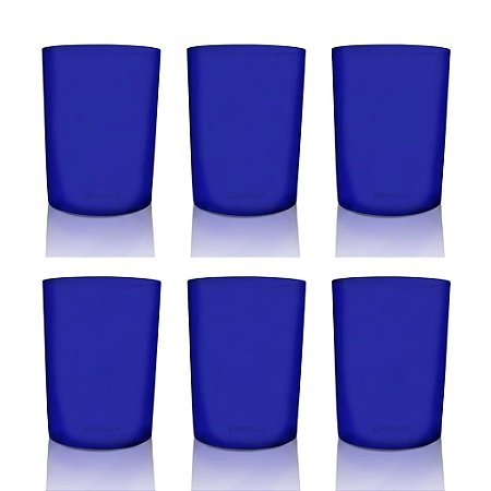 Kit 6 Copos Azul 200ml Polipropileno( Plástico Durável )