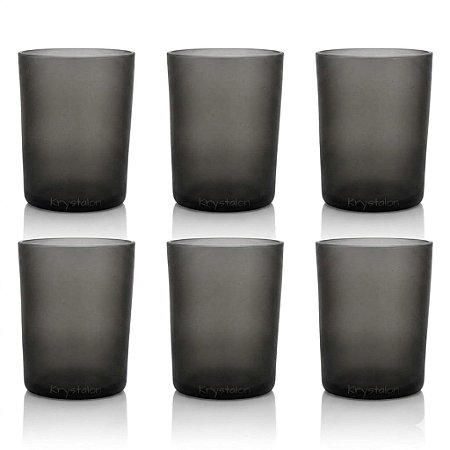 Kit 6 Copos Policarbonato Fumê 320ml