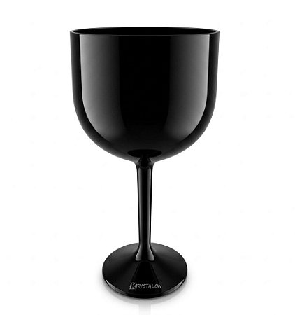 Kit 6 Taças Gin Policarbonato Preta 550ml