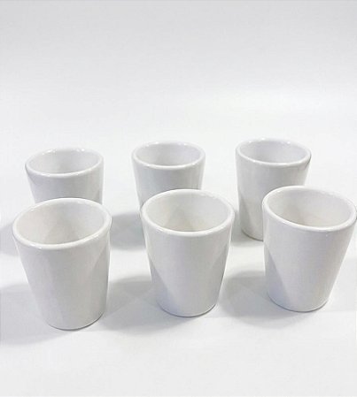 Kit 6 Copos Shot Tequila Acrílico Branco 70ml