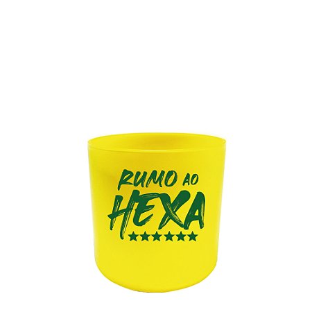 Copo de Whisky On The Rocks 300ml Acrílico Amarelo - Personalizado Copa do Mundo