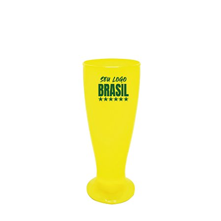 Copo Tulipa de Chopp 200ml Amarelo - Personalizado copa do mundo