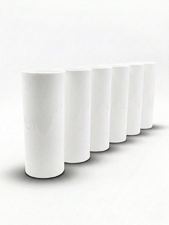 Kit 6 Copos Long Drink Acrílico Branco 320ml