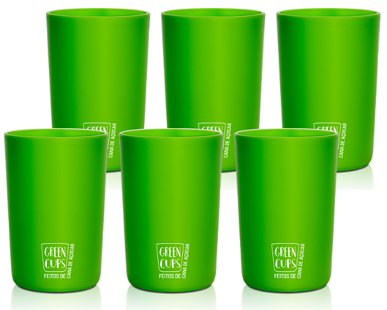 Copo Reutilizavel Café Green Cups 200ml - Kit 6 Copos