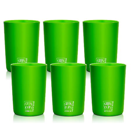 Kit 6 Copo Ecológico Personalizado - Green Cups 320ml