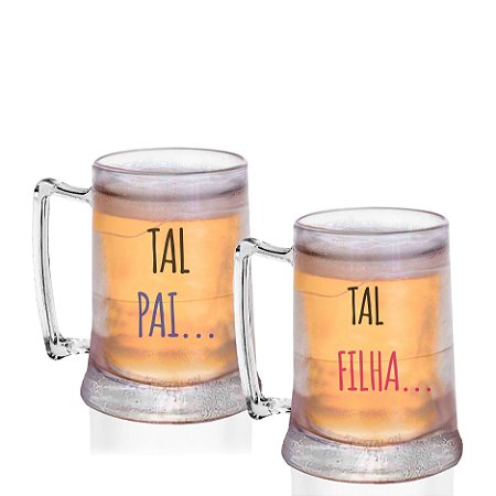 Kit 2 Caneca Gel Personalizada Dia dos Pais - Tal Pai Tal Filha