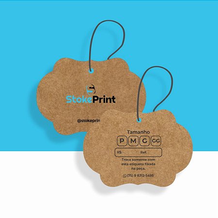 TAG KRAFT PARA ROUPA PERSONALIZADA 6,5x4,5cm 10P3