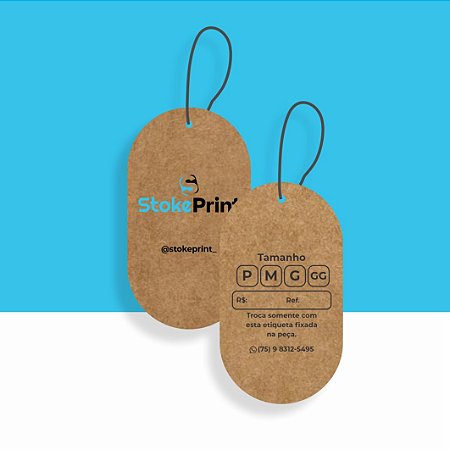 TAG KRAFT PARA ROUPA PERSONALIZADA 4,8x8,5cm 10P6