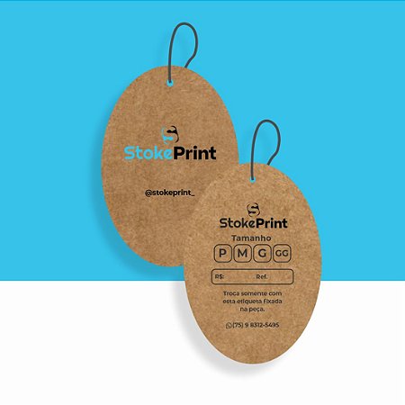 TAG KRAFT PARA ROUPA PERSONALIZADA 7x4,8cm 10P8