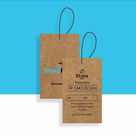 TAG KRAFT PARA ROUPA PERSONALIZADA 8,8x4,8cm 14P11