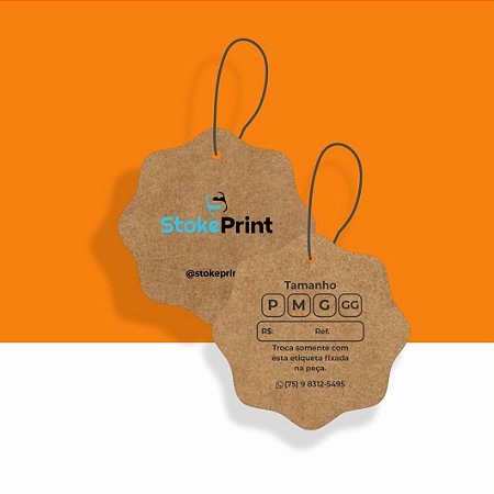 TAG KRAFT PARA ROUPA PERSONALIZADA 7,5x7,5cm 11M1