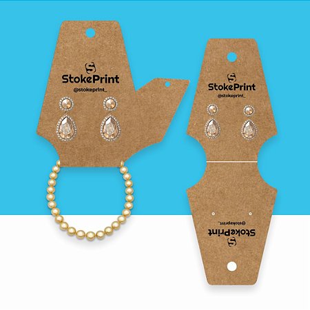 CARTELA BRINCO PULSEIRA KRAFT PERSONALIZADA  13x4,8cm 04P13