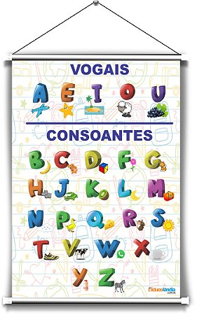 Banner Vogais e Consoantes - 80 x 120 cm (L x A)