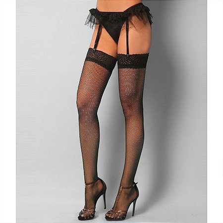 MEIA COM CINTA LIGA COM BABADO NA PARTE SUPERIOR Y2030