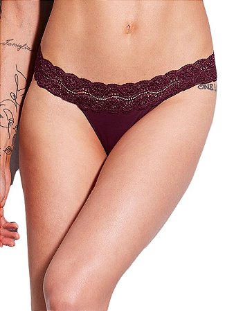 CALCINHA FIO DENTAL ACABAMENTO INVISIVEL COS EM RENDA HOPE