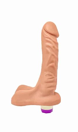 PROTESE FOGO DA PAIXAO COM ESCROTO E VIBRO INTERNO 19X4,5CM