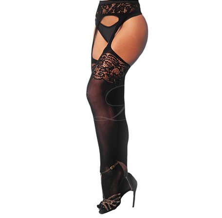 MEIA TIPO CINTA LIGA COM DETALHES VAZADOS YAFFA Y2016