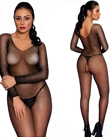 MACACAO SENSUAL ARRASTAO TRANSPARENTE COM STRASS YAFFA Y2064
