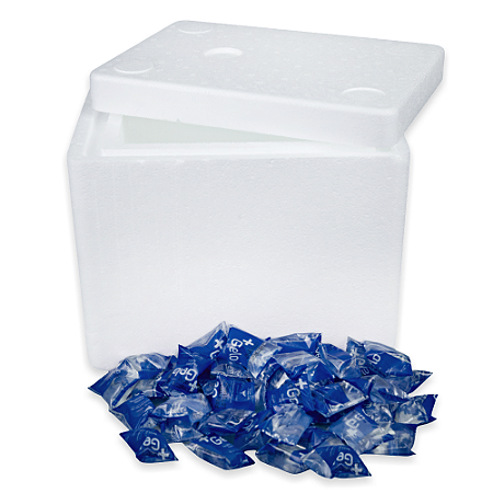 Kit 1 Caixa Eps 04 Litros ISOPOR® Com 50 Unidades De +Gelo 15g