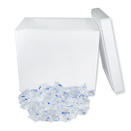 Kit 1 Caixa Eps 46 Litros ISOPOR® Com 150 Unidades De +Gelo 65g