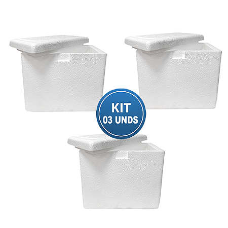 Caixa EPS ISOPOR® 03 Litros Parede Simples - Kit com 03 unidades