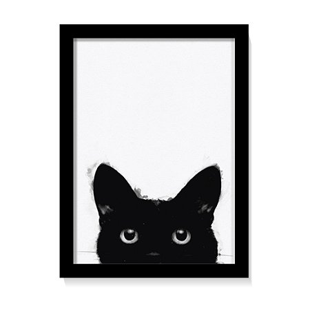 Quadro Animal Gato Preto Elegante