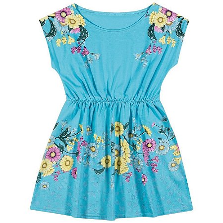 vestido elian azul floral 10 anos só para crianças moda infantil