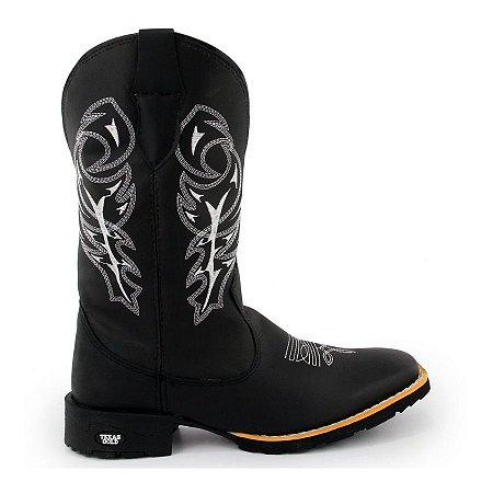 Bota Texana Masculina Texas Gold Delegada Preto