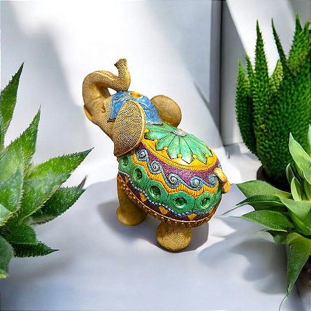 Elefante Indiano Gesso Cerâmico 25 cm