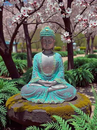 Buda da Meditação 20 cm - Gesso Cerâmico