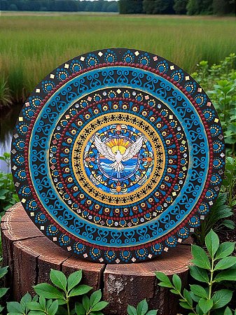 Mandala do Divino Espírito Santo – Fé, Luz e Proteção 65 Cm