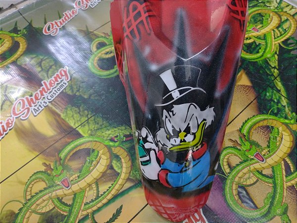 Paralama Grafitado Vermelho - Aerografia - Titan/ Fan 150/ 160 - Tio Patinhas Notas