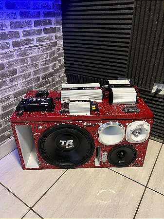 SOM AUTOMOTIVO 4 VIAS COMPLETO -  TRITON TR620 + PAINEL DE MÓDULOS FULL TARAMPS