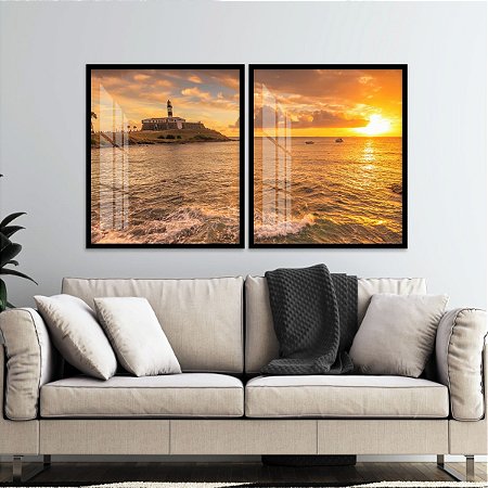 Dois Quadros Mar e Nascer Do Sol Salvador